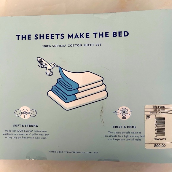 Casper Twin Sheet Set 100% Supima Cotton - Picture 3 of 3